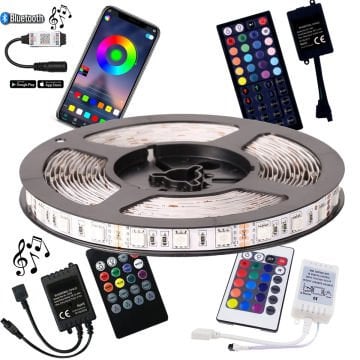 5050 3 Çipli RGB Şerit Led Tak Çalıştır Hazır Set Ürün