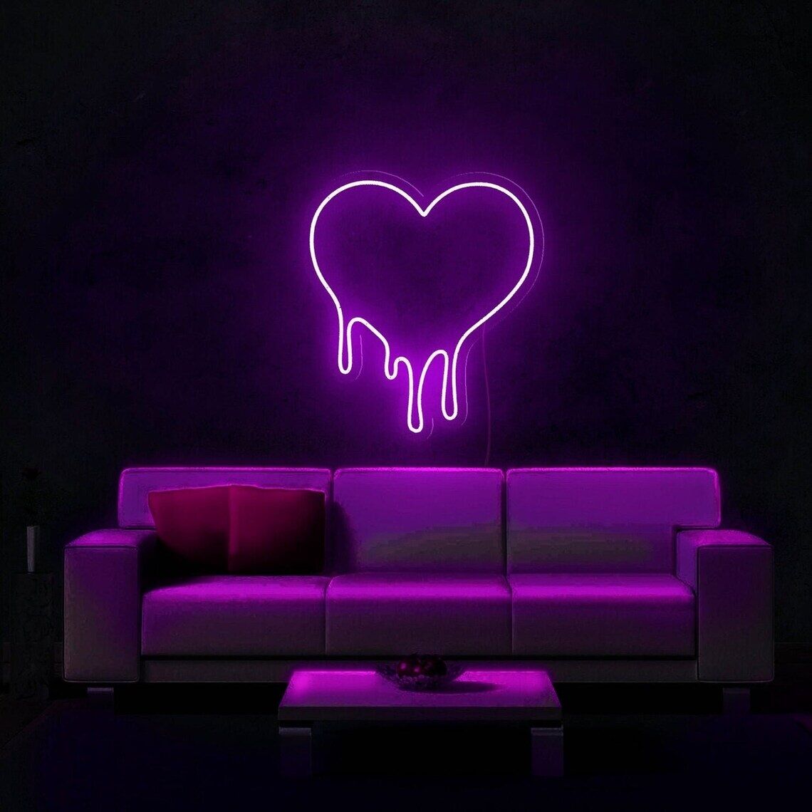 Eriyen Kalp Neon Led Tabela
