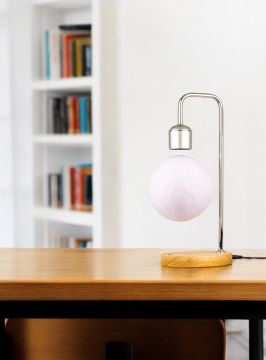 Yüzen Ay Led Masa Lambası, Kablosuz Telefon Şarjı, 3 Işık Modu Ve Vintage-modern Tasarım