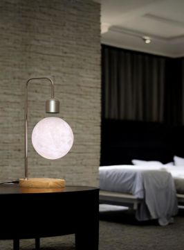 Yüzen Ay Led Masa Lambası, Kablosuz Telefon Şarjı, 3 Işık Modu Ve Vintage-modern Tasarım