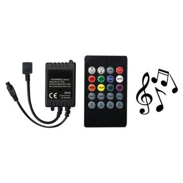 Sese ve Müziğe Duyarlı Rgb Şerit Led Kontrol Cihazı Kumandalı