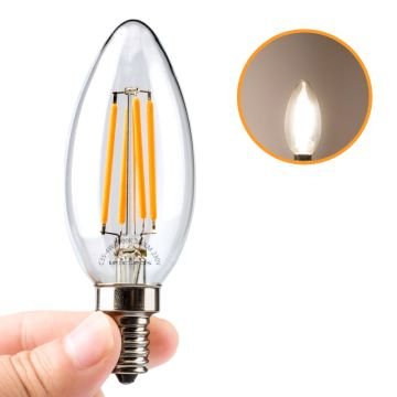 Cata 4W Flamanlı Şeffaf Led Buji Ampul Günışığı E14