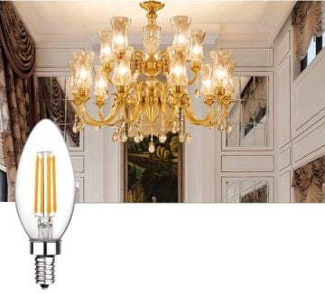 Cata 4W Flamanlı Şeffaf Led Buji Ampul Günışığı E14