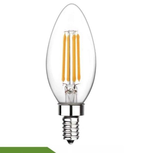 Cata 4W Flamanlı Şeffaf Led Buji Ampul Günışığı E14