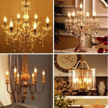 Cata 4W Flamanlı Şeffaf Led Kıvrık Buji Ampul Günışığı E14