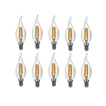 Cata 4W Flamanlı Şeffaf Led Kıvrık Buji Ampul Günışığı E14