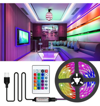 Cata 5v Usb Girişli Tv Arkası Ambiyans RGB Şerit Led Seti Kumandalı 3 Metre