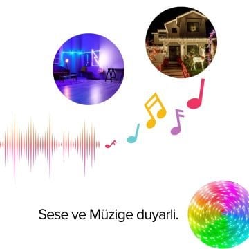 Pixel Rgb Magic Peri ışık 10 Metre - 5v Usb Girişli, Bluetooth Uygulamalı, Uzaktan Kumandalı, Müziğe Duyarlı, Suya Dayanıklı, Parti, Yılbaşı, Doğum Günü, Eğlence için